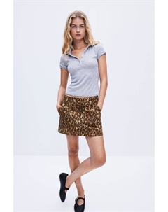 Хлопковая мини-юбка, бежевый H&m