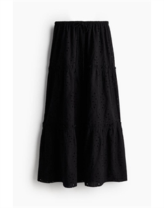 Юбка с английской вышивкой, черный H&m