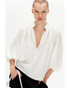 Блузка с объемными рукавами, белый H&m