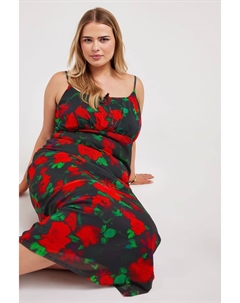 Лондонское цветочное платье мидакси, черный Yours curve