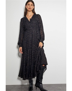 Платье Lillian в металлический горошек, черный Monsoon