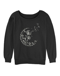 Модный пуловер с рисунком одуванчика и лунных лучей для юниоров, черный Licensed character