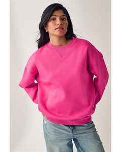 Толстовка свободного кроя из плотной ткани с начесом, удлиненная, с круглым вырезом, розовый Next