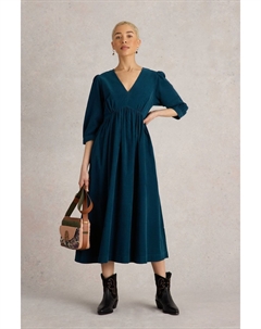 Платье Люси из вельвета, зеленый White stuff