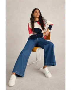 Оливковый абстрактный джемпер, синий White stuff