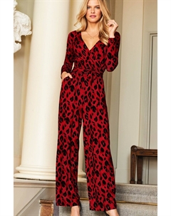 Комбинезон с широкими штанинами и карманами, красный Sosandar