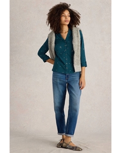 Рубашка с вышивкой «Энни» из 100% хлопка, зеленый White stuff