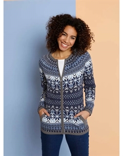 Жаккардовый кардиган, синий Classic basics