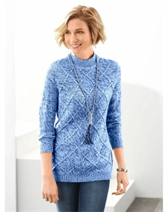 Свитер с воротником-стойкой "Пуловер", синий Classic basics