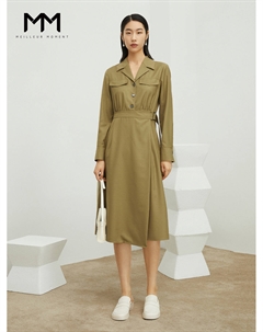 Платье с лацканами, темно-зеленый Mai meng