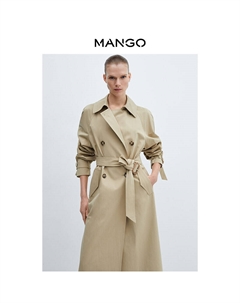 Женский плащ классический, светло-бежевый Mango