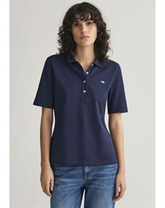 Рубашка-поло "SLIM SHIELD KA PIQUE POLO" с графической вышивкой логотипа на груди, синий Gant