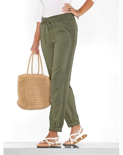 Брюки без застежки, хаки Classic basics