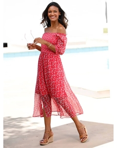 Классическое базовое шифоновое платье "Платье", цвет Hummer-Champagner-Bedruckt Classic basics