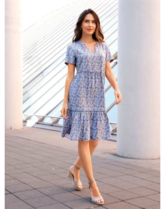 Платье с принтом "платье с принтом", цвет Mittelblau-Camel-Bedruckt Classic basics