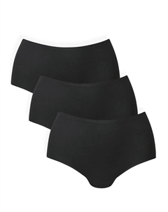 Трусики с высокой талией с 1886 года "Essential high-waist 3-pack" (3 шт. в упаковке), невидимые под обтягивающей одеждой, бесшовные, эластичные Since 1886, черный Anita