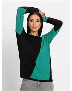 Вязаный свитер "Пуловер", цвет Schwarz-Grasgrün-Gemustert Heine