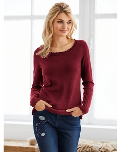 Свитер с круглым вырезом "Пуловер", красный Heine