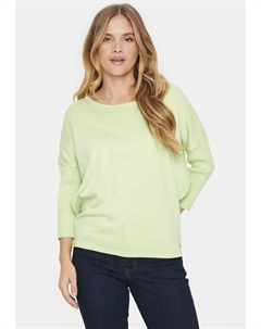 Свитер с круглым вырезом "A2561, MilaSZ Pullover с R-образным вырезом", цвет Seedling Melange Saint tropez