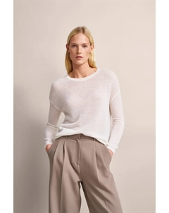 Свитер с круглым вырезом из смесовой шерсти альпаки, цвет Ecru Bugatti