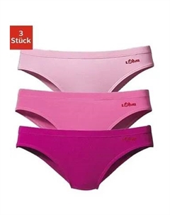 Трусики бикини (3 шт.), изготовлены из качественного эластичного хлопка, розовый S.oliver