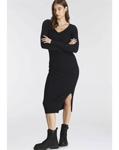 Платье миди с разрезом - НОВАЯ КОЛЛЕКЦИЯ, черный Ajc