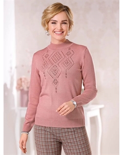 Свитер с воротником стойкой "Пуловер", розовый Classic basics