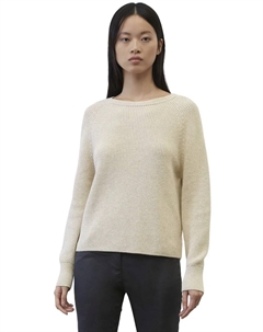 Свитер с круглым вырезом из плотного хлопкового трикотажа, бежевый Marc o'polo