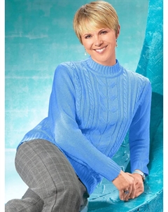 Свитер с воротником стойкой "Пуловер", синий Classic basics