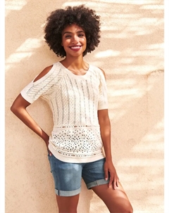 Свитер с короткими рукавами "Пуловер", цвет Champagner Heine