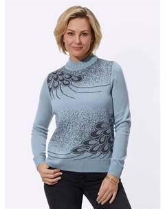 Свитер с воротником стойкой "Пуловер", голубой Classic basics