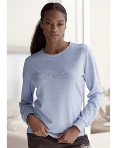 Толстовка для дома "Loungeshirt", с блестящей вышивкой логотипа, одежда для дома, костюм для отдыха Loungewear, голубой Bench