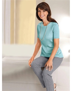 Классический свитер с короткими рукавами "Пуловер", цвет Aqua Classic