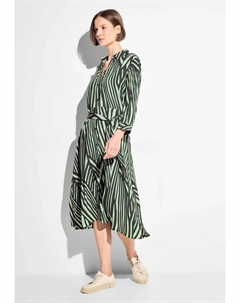 Платье миди с поясом на талии, хаки Cecil