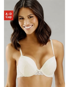 Бюстгальтер пуш-ап "Adèle", с графичным кружевом и металлической фурнитурой, нижнее белье, кремовый S.oliver