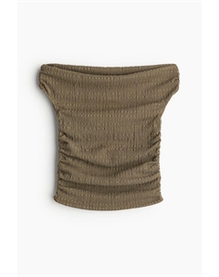 Мятый топ с открытыми плечами, зеленый H&m