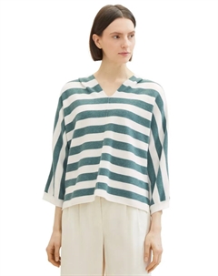 Толстовка с широким V-образным вырезом, зеленый Tom tailor