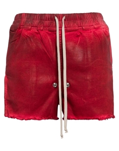 Джинсовые шорты с боковыми разрезами, красные Rick owens