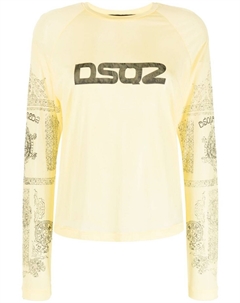 Топ с длинными рукавами и логотипом, желтый Dsquared2