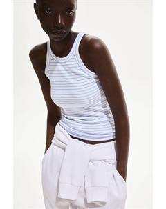 Майка в рубчик, белый H&m