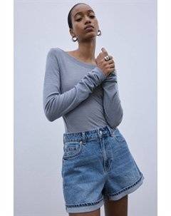 Джинсовые шорты с высокой талией, синий H&m