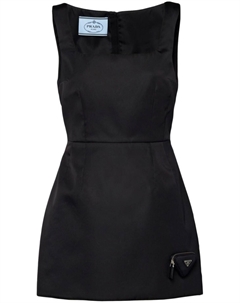 Платье Re-Nylon с логотипом, черный Prada