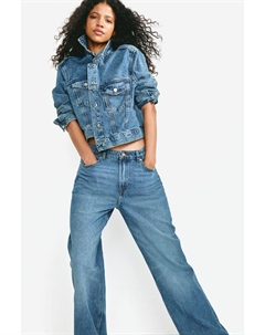 Широкие высокие джинсы, синий H&m