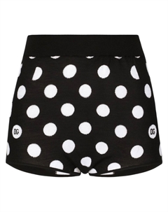 Шорты в горох с завышенной талией, черный Dolce&gabbana