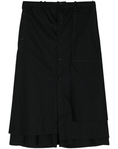 Укороченные брюки с запахом, черный Yohji yamamoto