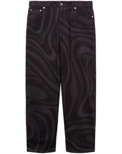 Прямые брюки с принтом Marmo, черный Pucci