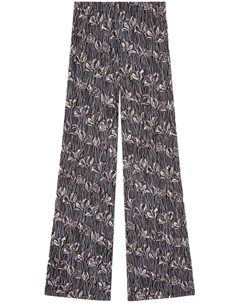 Прямые брюки с цветочным принтом, серый Pucci