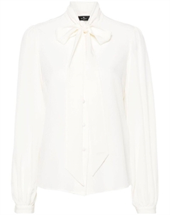 Шелковая рубашка с бантом, белый Etro