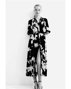 Платье-Блузка с поясом, черный H&m