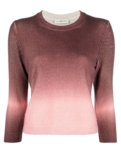 Кашемировый джемпер с эффектом омбре, розовый Tory burch
